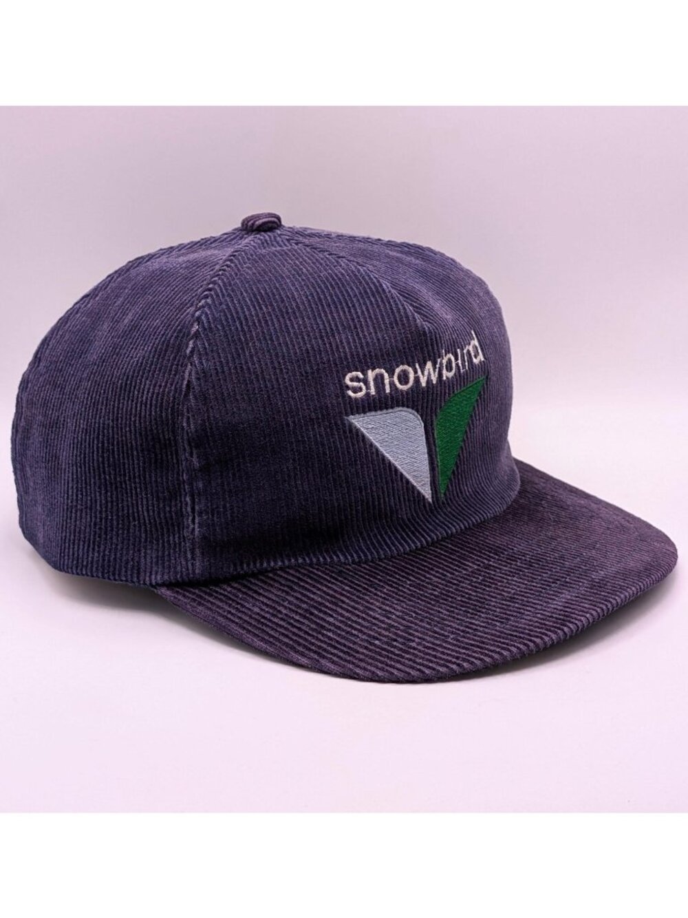Snowbird Utah Corduroy Hat Blue Ski Resort Snowboarding Snapback 80s Vintage
